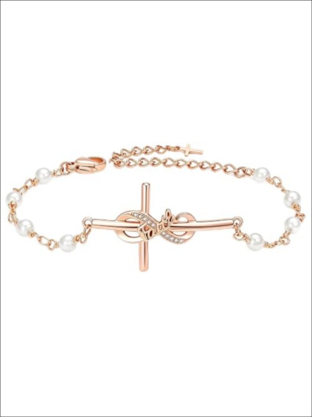 18K Gold Plated Faith Cross Bracelet Adjustable Religious Gift for Women